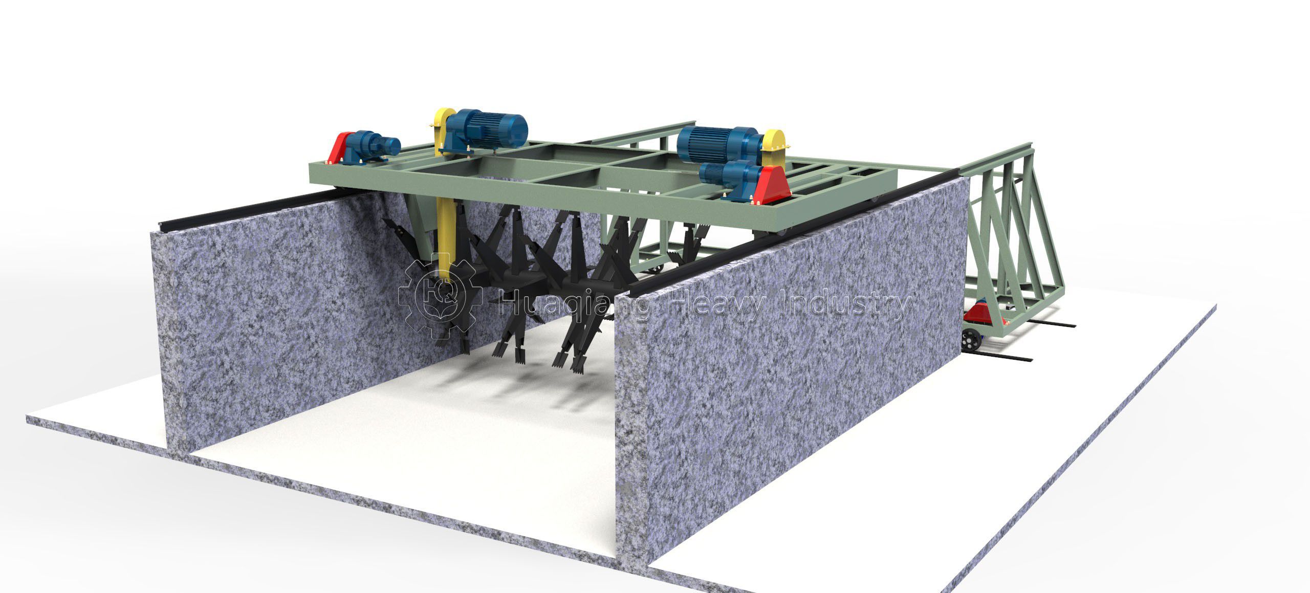 简易槽式翻堆机